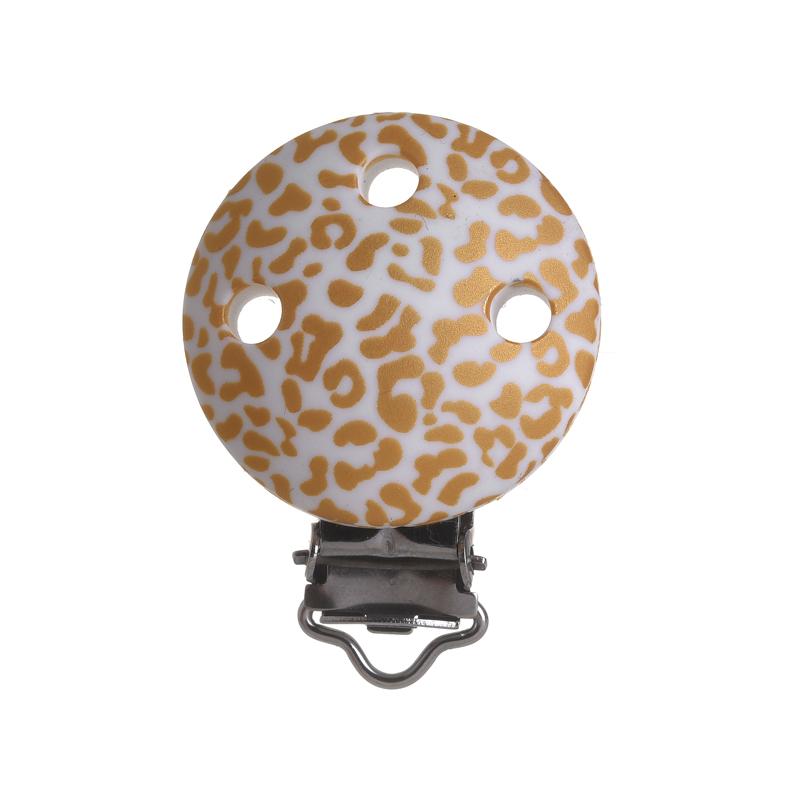 3 Stück 38x50mm Leopard Herzform Silikon Schnullerclip DIY Baby Zahnen Beißring Halskette Perlenwerkzeug Pflege Geschenk Zubehör