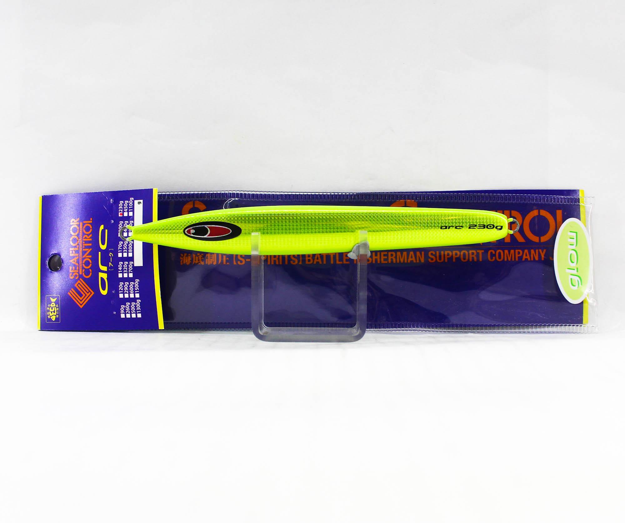 Seafloor Control Metal Jig Arc 230 grams Chart Yellow Zebra Glow GR (1989)