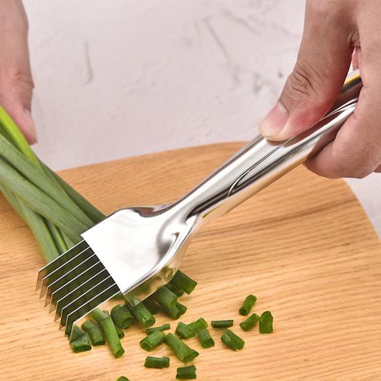 Stainless Steel Green Onion Slicer Multi-Blade Herb Scallion Cutter Shredder with Long Handle Vegetable Chopper Garlic Shredding Tools Kitchen Gadget
