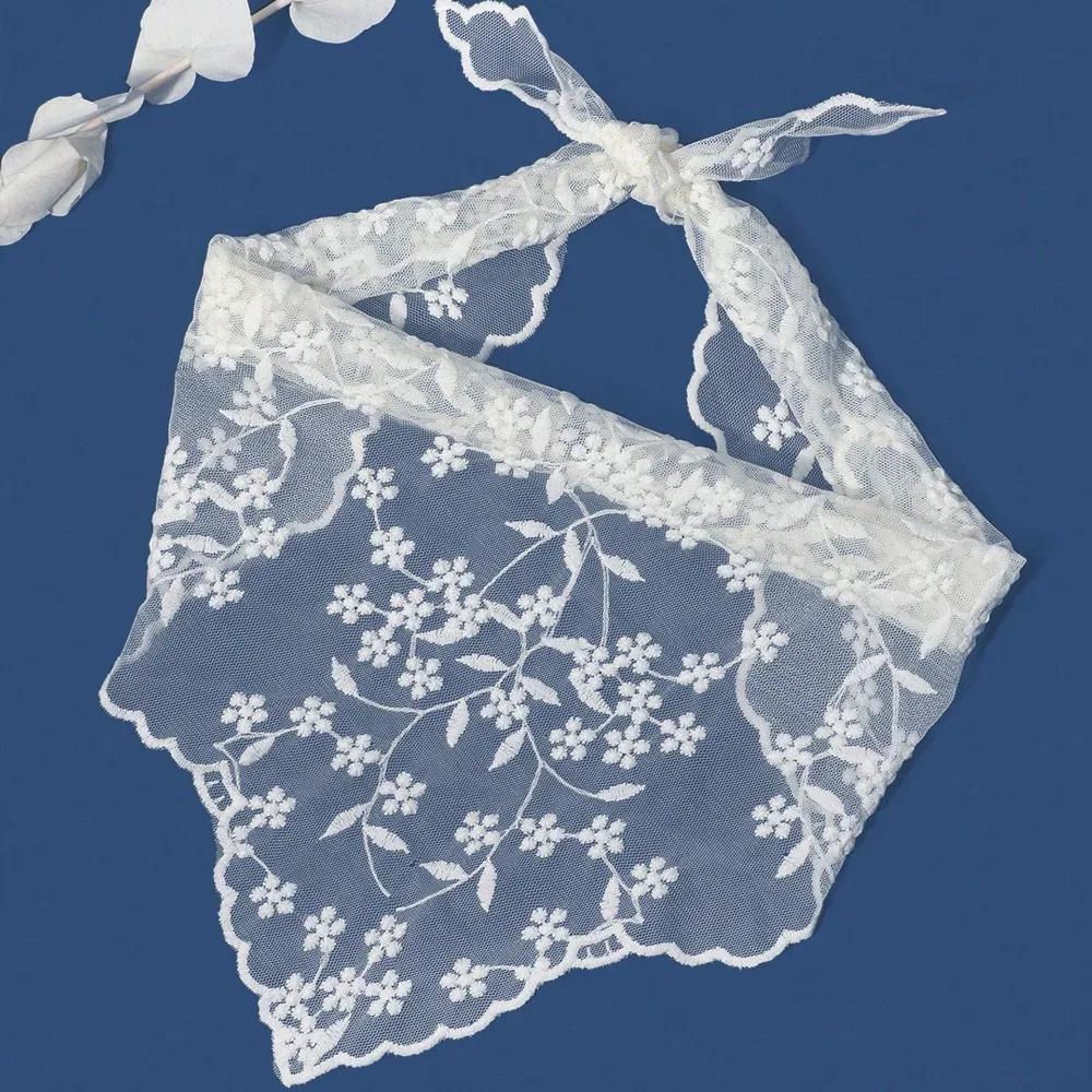 New Hollow Lace Triangle Scarf Lace Triangle Girl Headscarf Wrist Hair Tie Charming Head Wrap Scarf Office Lady