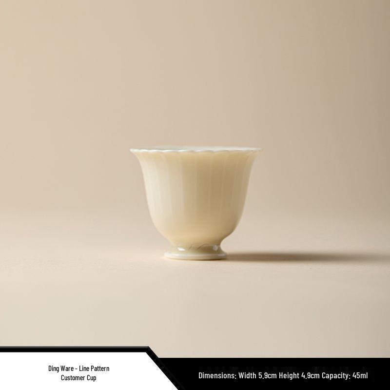 Dingware Ceramic Dragon Scale Gongfu Tea Set with Gaiwan, Anti-Scald Tea Bowl, and Custom Cup