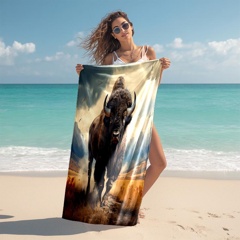 Wilderness Cabin Forest Wildlife Soft Beach Towel Outdoor Camping Vacation Swimming Beach Towel Outdoor Absorbent Bath Towel Blanket A7