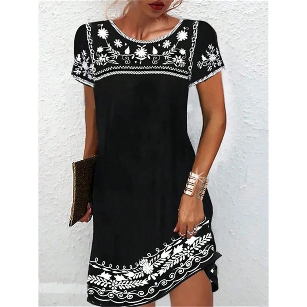 

Модне повсякденне жіноче плаття з квітковим принтом, коротким рукавом, міні-плаття, плаття для пляжного відпочинку, Y2k сексуальне плаття, повсякденна нічна сорочка, домашній одяг S