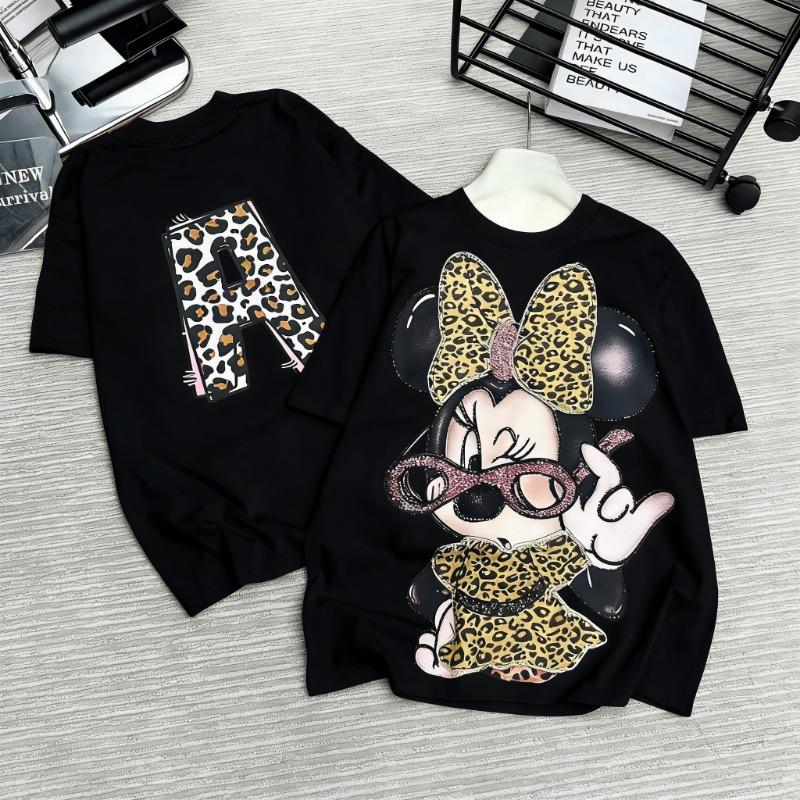 Disney Minnie Maus T-Shirt Damen Mann 2026 Sommer Kurzarm Tee Anime Print Streetwear Lässiges Oberteil Tägliches Tragen Y2k Kleidung