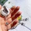 Resin Pressed Floral Key Holder Transparent Card Badge Holder ID Lanyard Reels Keyring Badge Reel