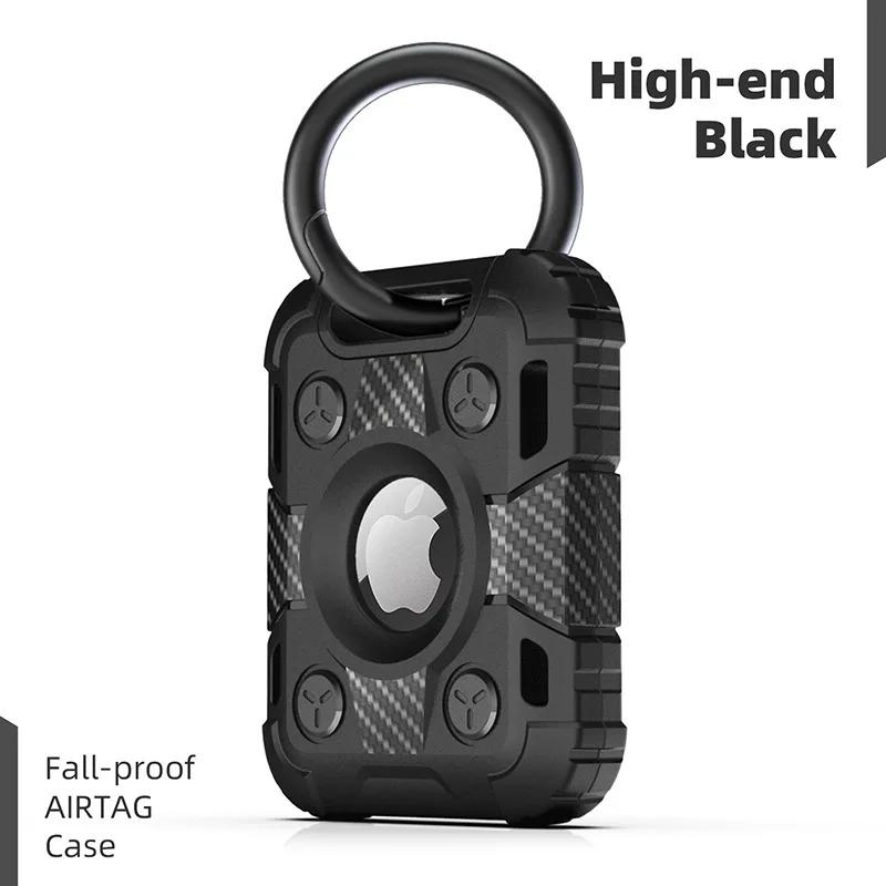 For AirTag Soft Silicone Protective Case With Keychain Tank Armor GPS Anti-lost Shockproof Cover For Apple Air Tags TPU Device
