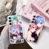 ReZero Rem Ram Clear Mobile Phone Case for Samsung Galaxy S25 S24 S23 S22 S21Plus FE Ultra Colorful Cover