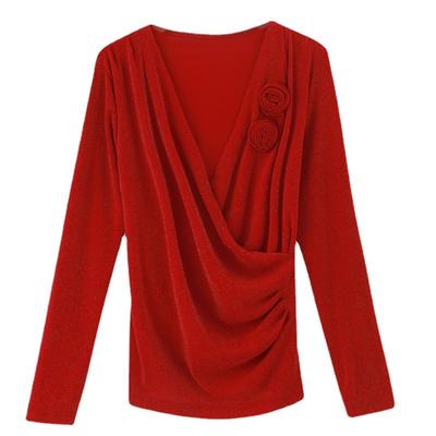 Nuova Giacca a Rete Slim con Scollo a V per Donna con Base Versatile Anti-Età Camicia alla Moda a Fiori