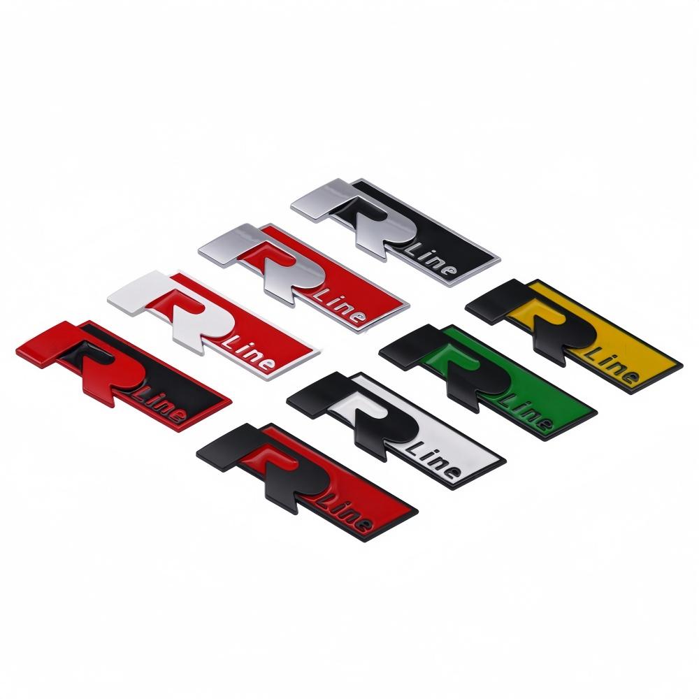For Volkswagen For Volkswagen VW Rline R Polo Passat B5 B6 B7 Golf Jetta Touareg Bora CC 3D Car Grille Badge Side Decal Trunk Emblem Sticker zs0