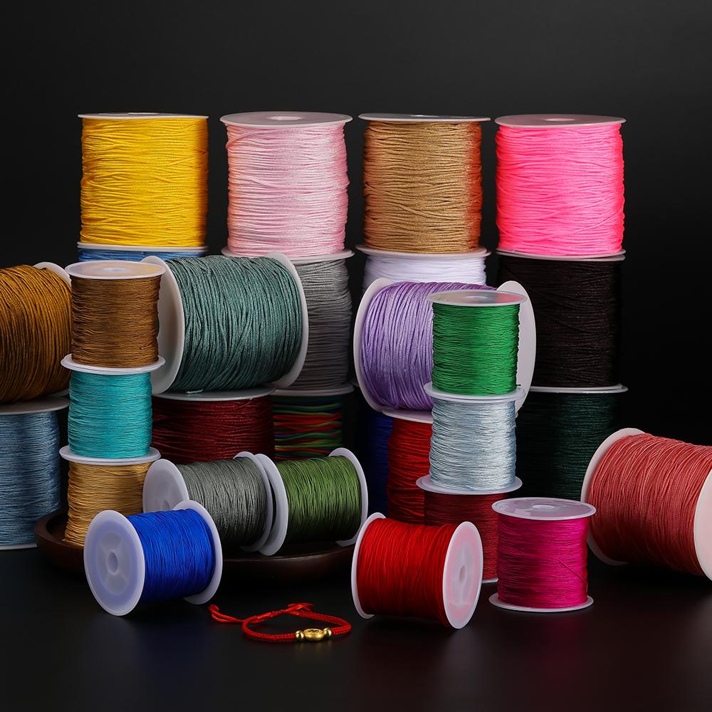 270m 1mm Colored Nylon Beading Cord Non-Stretch Jade Thread for DIY Jewelry Craft Bracelets Necklaces Accessories