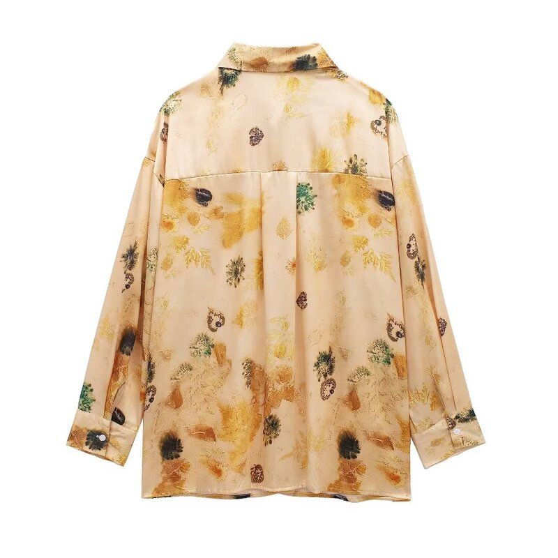 Fashion Style 2024 Spring/Summer New Arrival Women's Clothing High Waist Straight-Leg Pants Print Vertical Pajamas Shirt 8265035