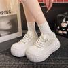 Korean version JX imitation leather letter printing big head white shoes women's 2025 spring new fashion versatile bread shoes casual shoes
