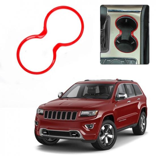 Front Gear Shift Cup Holder Cover Trim Ring for Jeep Grand Cherokee 2011-21 Red