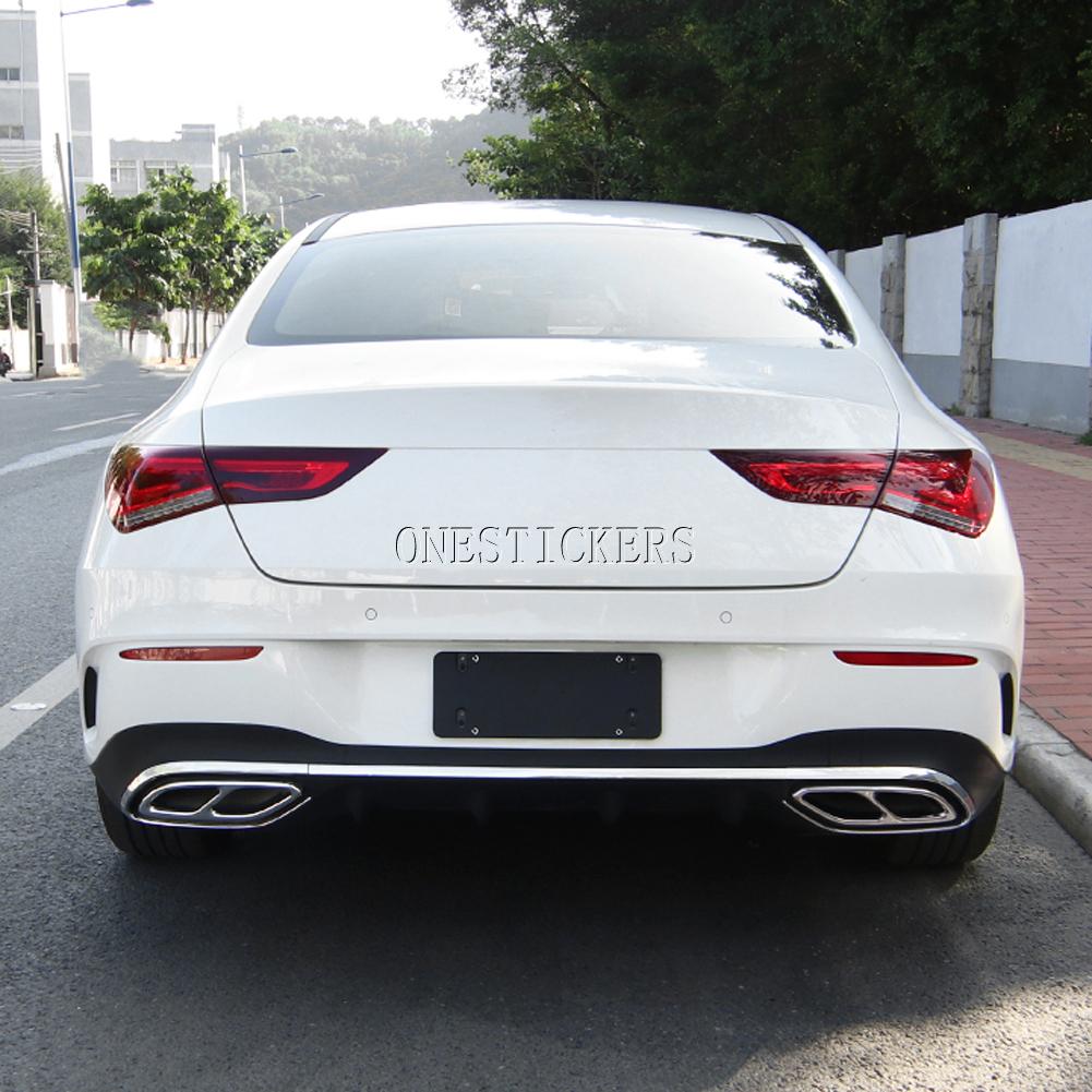 For Mercedes Benz CLA Class C118 W118 CLA180 200 220 250 260 2020-2022 ABS Car Accessories Muffler Exhaust Pipe Tail Cover Trim KIY7