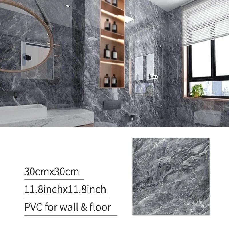 

6/10/20 шт. ПВХ Имитация Мрамора Наклейки на Пол Самоклеящиеся Наклейки на Стену Водонепроницаемые Ванная Гостиная Модный Декор Наклейки 6pcs