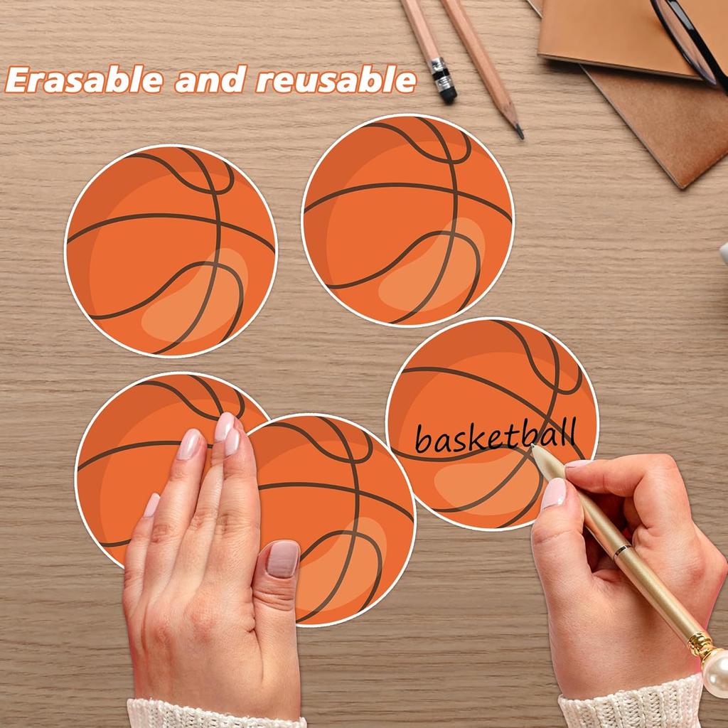 50 PCS Basketball Cutouts for Bulletin Board Decorations, Basketball Paper Cut-Outs for Classroom Bulletin Board School Office Wall Decor Sport Theme