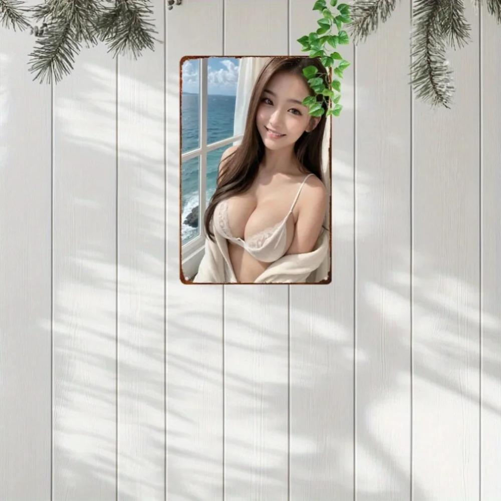 Anime Girl Metal Wall Art 8x12 Inch Kawaii Room Decor Vintage Aluminum Sign