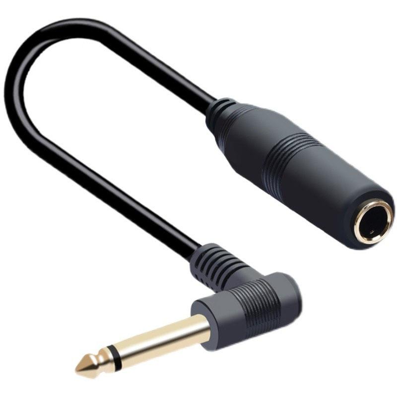 Dual channel Guitar Extension Cord Mono 6.35 TRS Male to 6.35mm Elbow 6.5 TRS Female Audio Cable 0.1m for Amplifiers Pianos HomeGood product