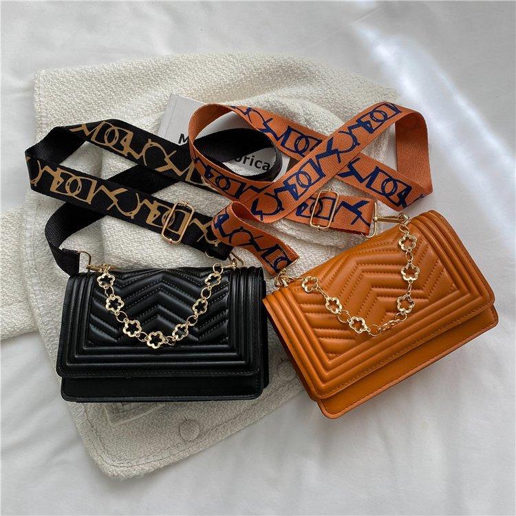 Mode Rhombus Stickgarn Schulter kleine quadratische Tasche Umhängetasche 2025 neu einfarbig Einbuchtung einfarbig tragbare Damentasche