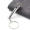Keychain Pendant Mini Simulation Microphone Pendant Metal Key Holder Car Key Accessories Music Lover Gift