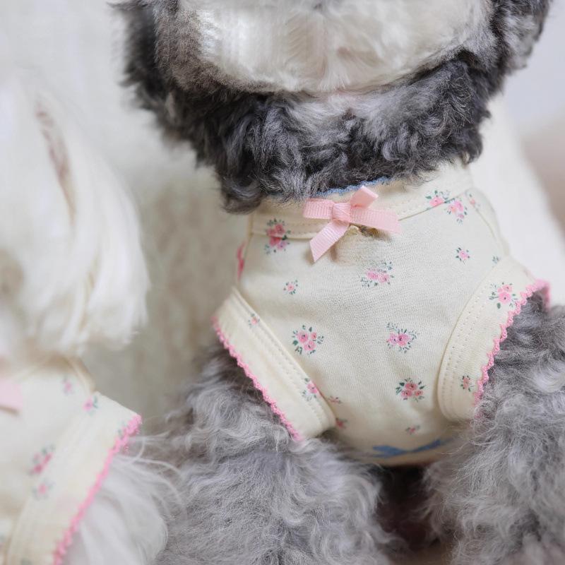 Pet Spring Dress Cat Spring Floral Tank Top Skirt Home Clothing Cute Teddy Small Dog Clothes Puppy for Small Dogs