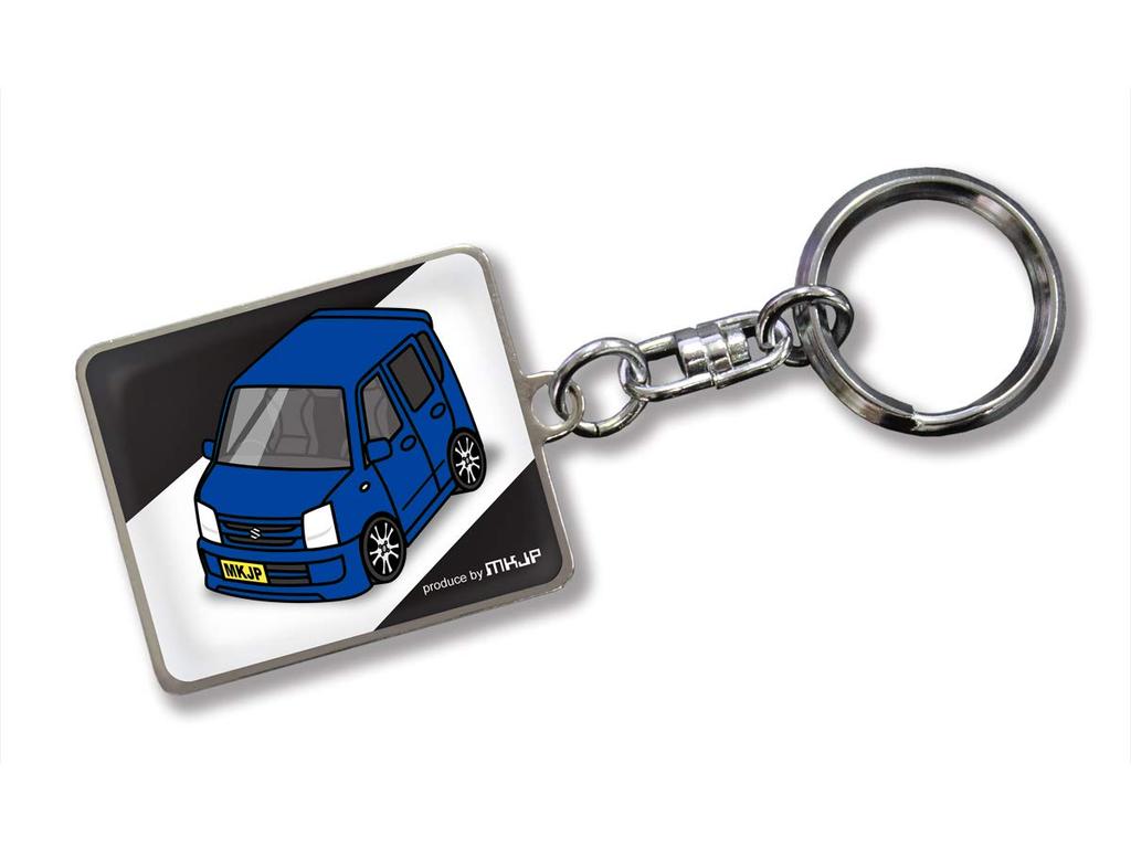 Custom Keychain for Suzuki Wagon R Black Blue Car Color [MKJP] MH21S, Base,