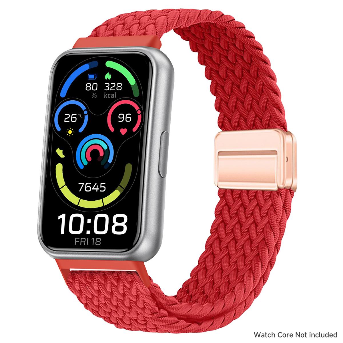 

Плетеный нейлоновый ремешок для Huawei Band 11/11NFC, удобная магнитная застежка, регулируемый ремешок для часов для Huanwei 11Pro/11Pro NFC, ремень For Huawei 11Pro NFC красный