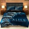 Alien Pattern Bedding Quilt Set Quilt Cover Pillowcase Home Birthday Gift(1 * duvet cover + 2 * pillowcase, without core)