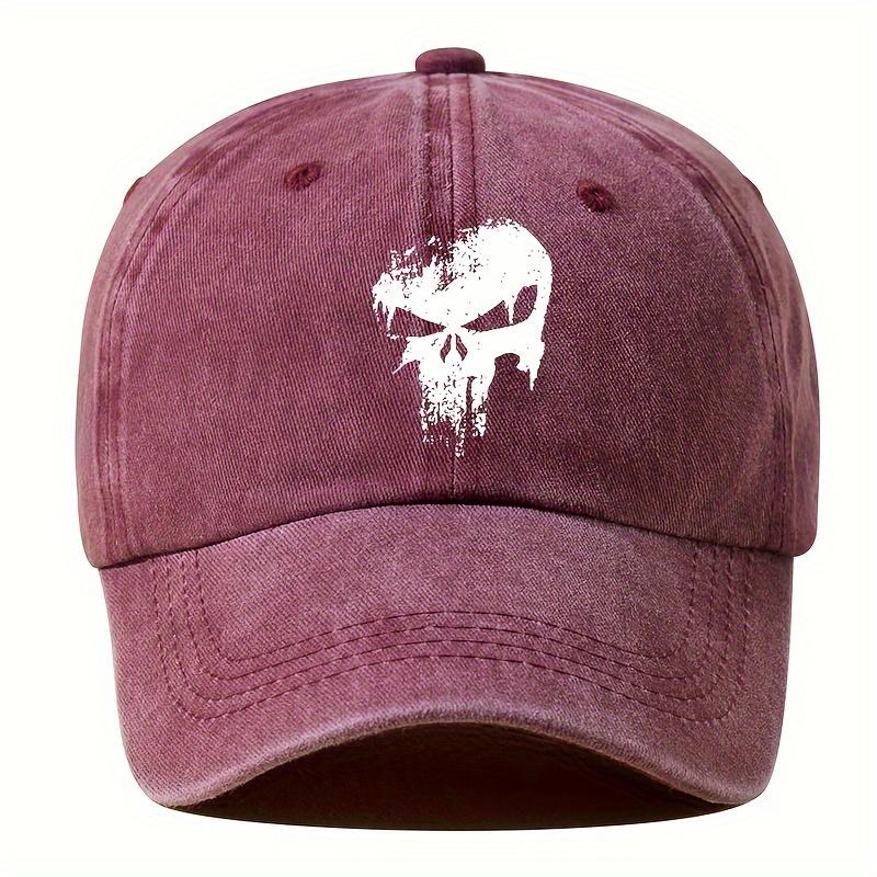 Eine modische bedruckte Totenkopf-Baseballkappe für Herren, leichte Sonnenschutzkappe für den Außenbereich, Kappe mit Entenschnabel für Herren, Outdoor-Radfahren
