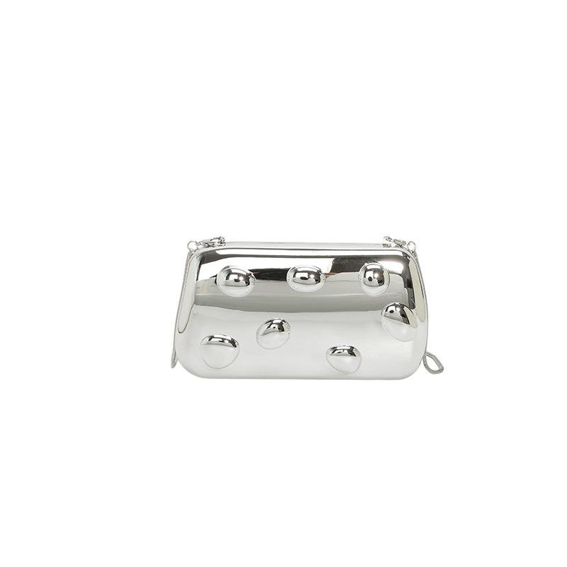 Gold Metal Closure Box Clutch Bag Women Evening Wedding Party Cute Purse Bag Handbags Silver Spring Fashion