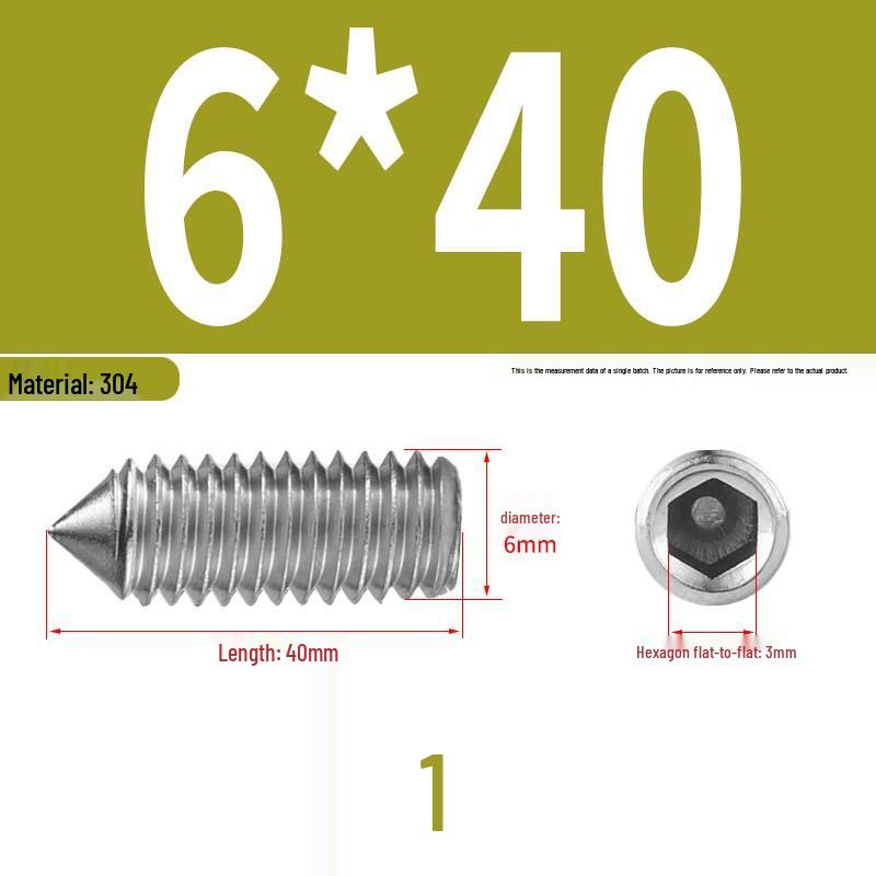 12.9 Edelstahl 304 Innensechskant Kegelspitze Gewindestift M2/M3
