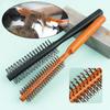 BEPAN 1/2pcs Wooden Roller Hairbrush Voluminous Roots Hair Round Styling Comb with Nylon Bristles for Blow Drying and Styling Curls