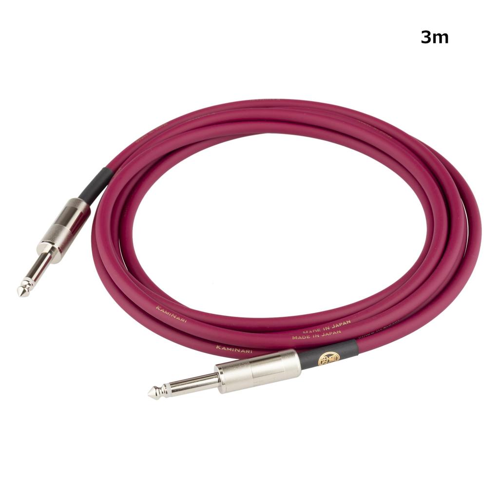 KAMINARI GUITARS Jinrai Guitar Cable, 3m, Crimson, K-JR3SS