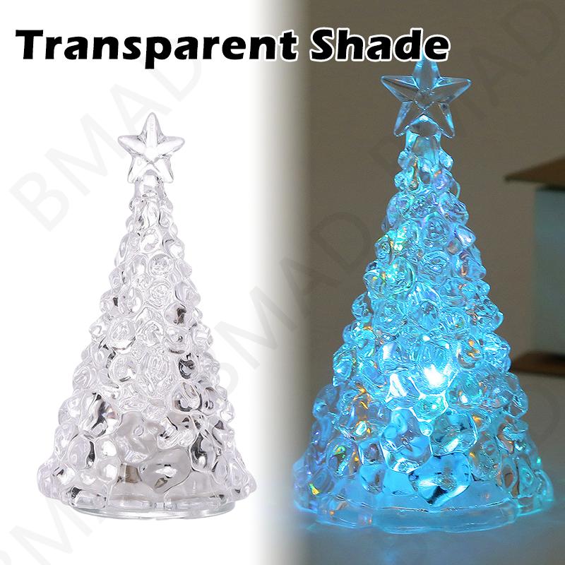 Crystal Glowing Christmas Tree Light Xmas Desktop Decorations Warm Colorful Festival Ornaments Crystal Night Light