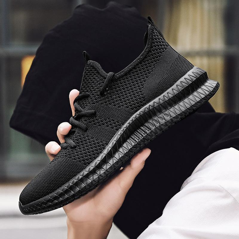 

Мужские повседневные туфли с низким верхом из сетки, ленивые, молодежные, модные, большого размера, спортивные туфли на плоской подошве, мужские туфли для папы 39 чёрный