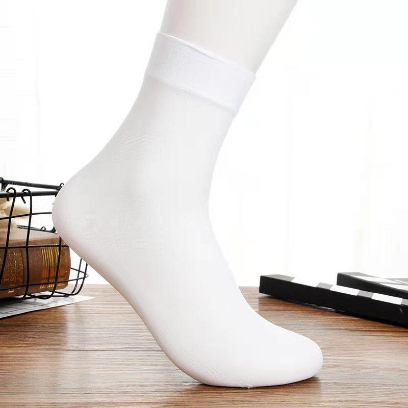 

Summer Lightweight Men s Short Stockings, Ice Silk Mid-length Stockings, Men s Stockings, -odor And Breathable Steel Wire Stockings. One Size білий