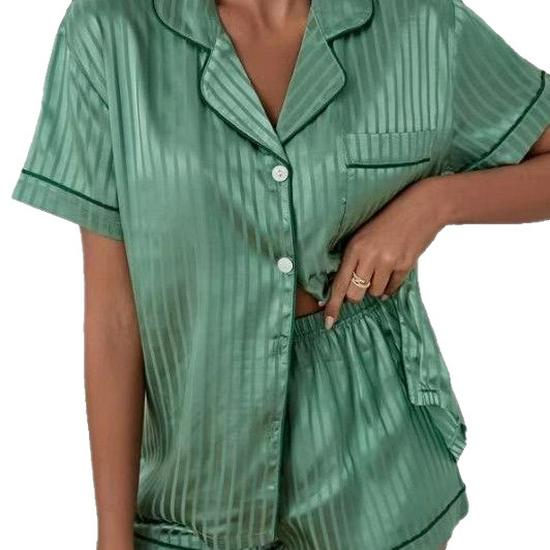 Women's Sexy Print Short-Sleeve Homewear Set - Comfortable Spring/Summer Shorts
