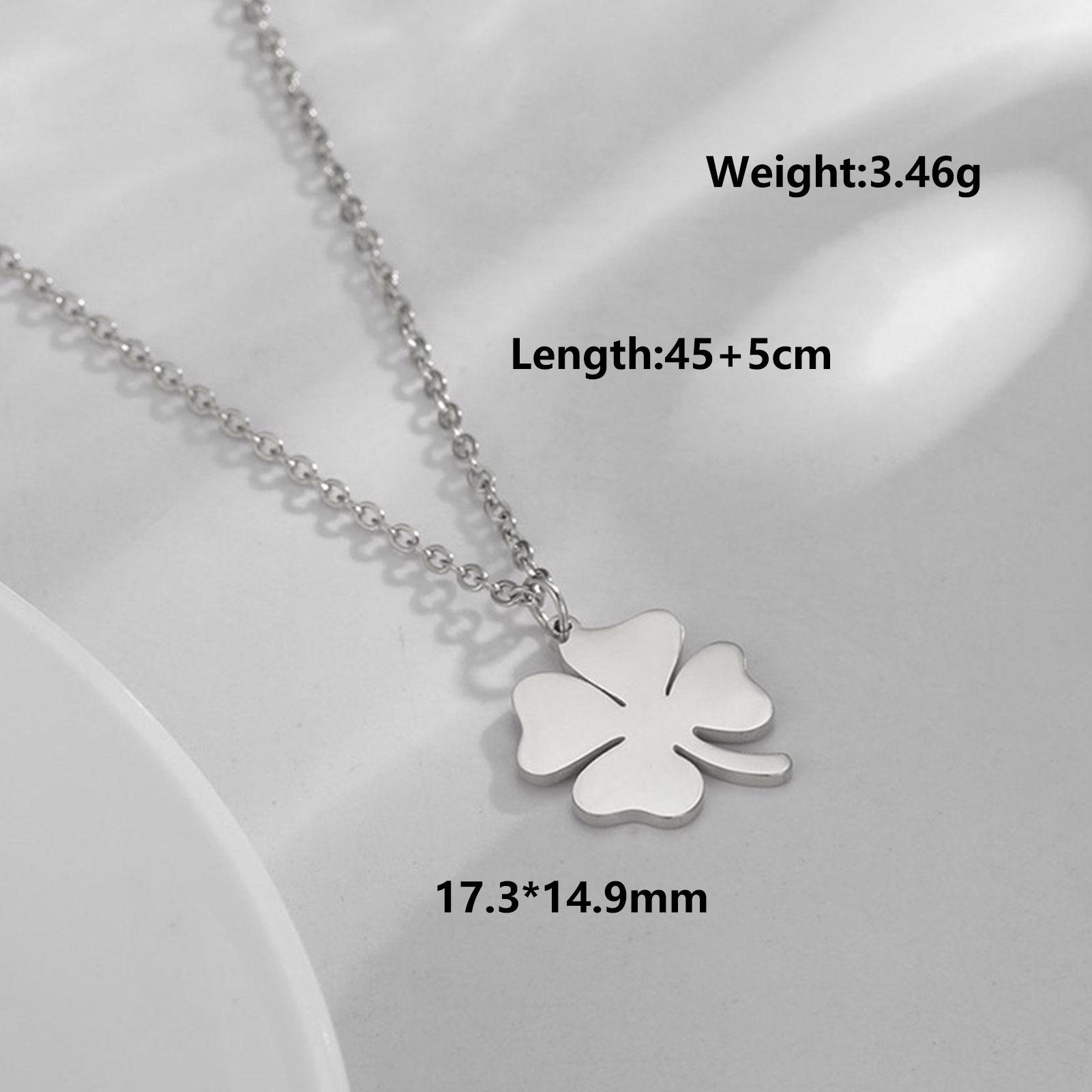 Lucktune Lucky Four-Leaf Clover Pendant Necklace for Women Stainless Steel Clover Choker Necklace Jewelry Valentine’s Day Gifts