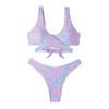 European Style Cross-Split Bikini - Trendy Printed Swimwear