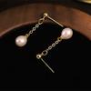 Long Chain Tassel Design Natural Freshwater Pearl Drop Earrings S925 Silver Needle Luxury Women Pearl Jewelry