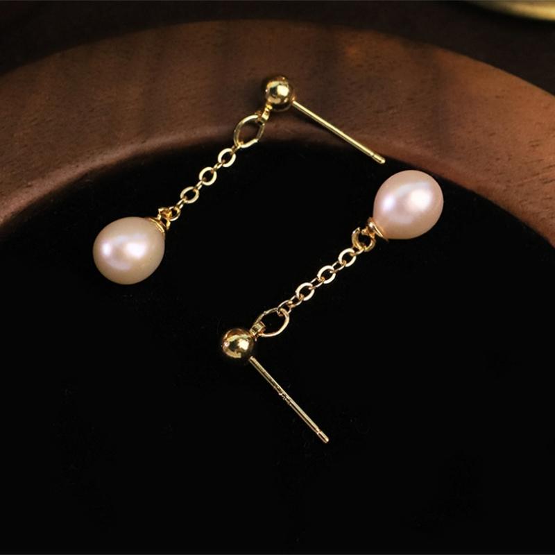 Long Chain Tassel Design Natural Freshwater Pearl Drop Earrings S925 Silver Needle Luxury Women Pearl Jewelry