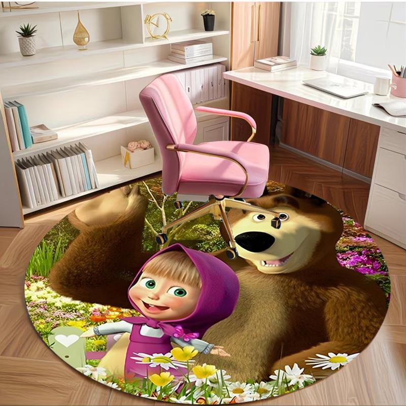 cartoon animation Print Round Rug, Washable Floor Carpet, For Entryway Dorm Laundry Room Office Study, Home Decor Birthday Christmas Gift