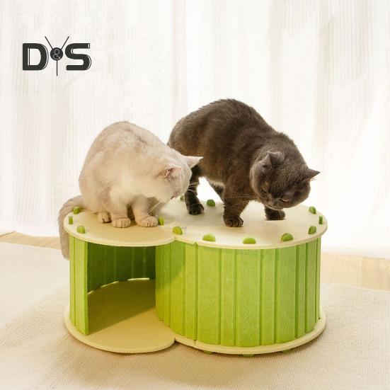 Large Cat Tunnel Bed Felt Cat Nest Detachable Cat Hideaway Nap Rest Bed Cat Cave House Pet Playing Tunnel