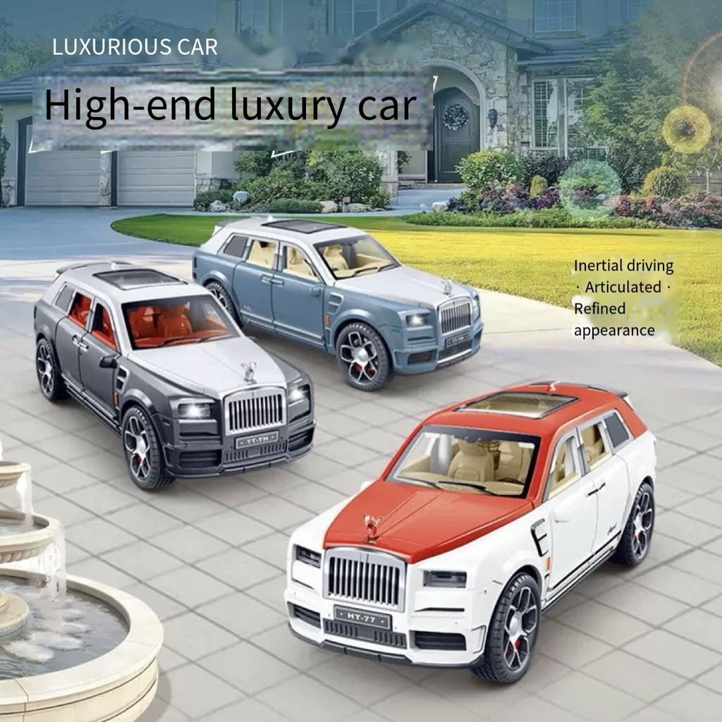 Maßstab 1/20 HT-77 SUV Legierungsmodell mit Geräusch und Leichtgewicht Kinder-Trägheitsauto Spielzeug Beleuchtung Musik Limousine Manuell zu öffnende Türen Modell Geschenk