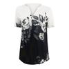 Women's Fashion Casual V-neck Short Seeve Ethnic Printing Button Loose Top