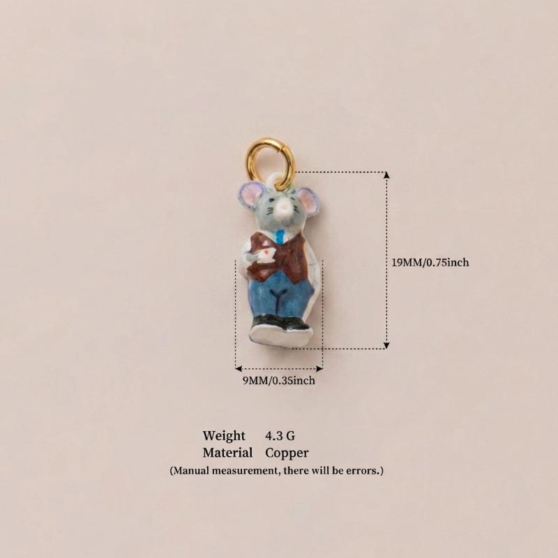 Pingente Charme Figura Animal Rococo de Cobre Banhado a Ouro Charms Fofos Retrô Para Mulheres Acessórios de Pulseira Colar Artesanato DIY