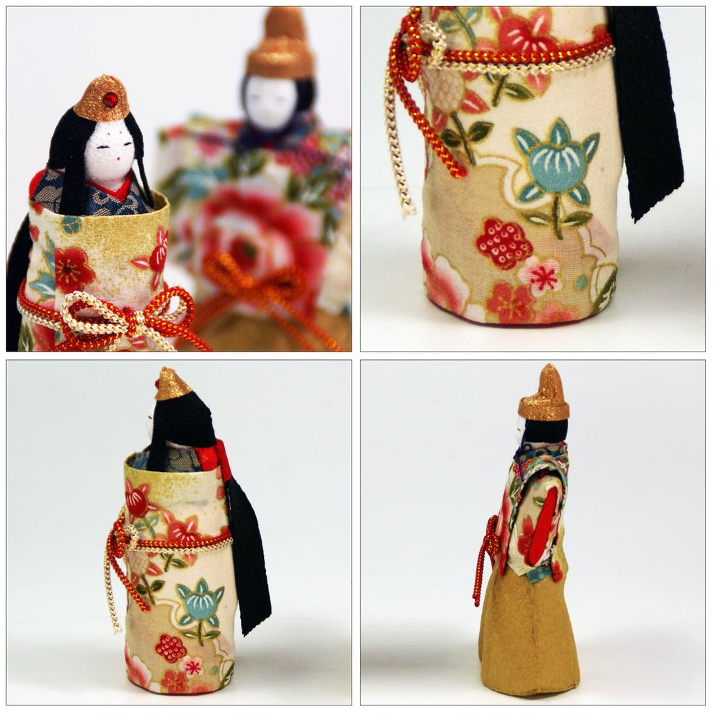 Osaka Choseido Hina Doll Compact Mini Hina Name Engraved Wooden Tag Bonus Crepe Hina Doll Miyabi Standing Hina (Shipped Separately)