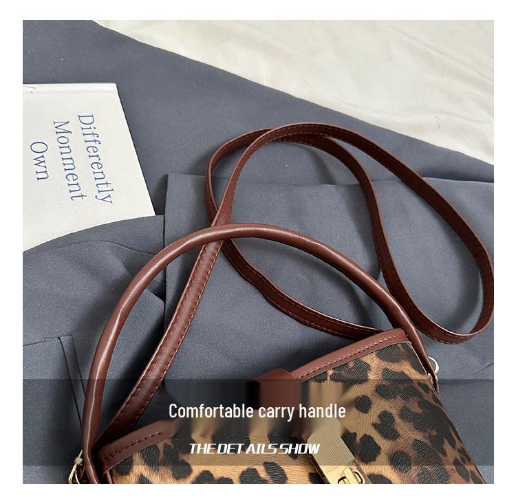 Geantă tote crossbody de damă cu imprimeu leopard la modă pentru toamna/iarna 2024