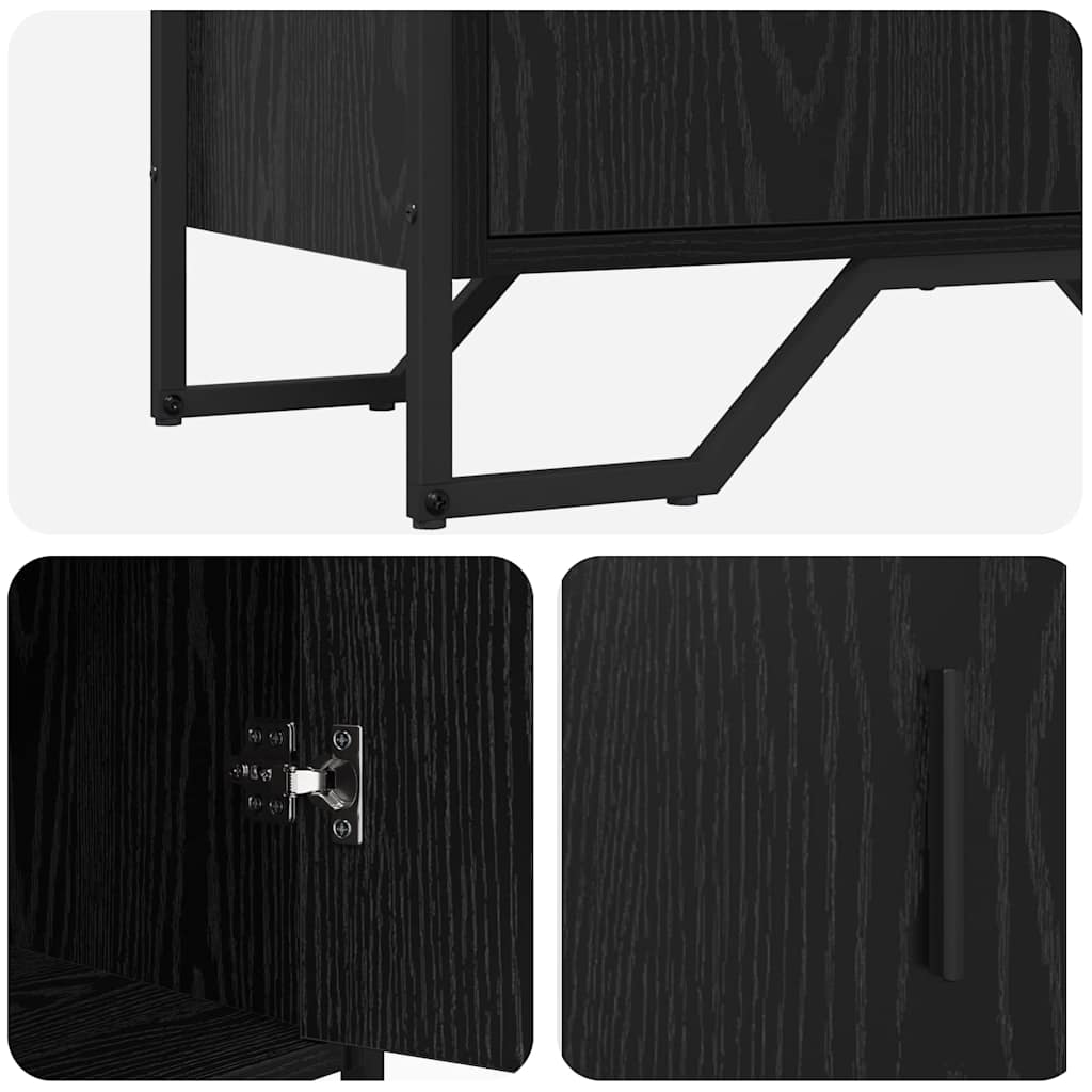 Sideboard Black Oak Effect 78 x 35 x 74.5 cm