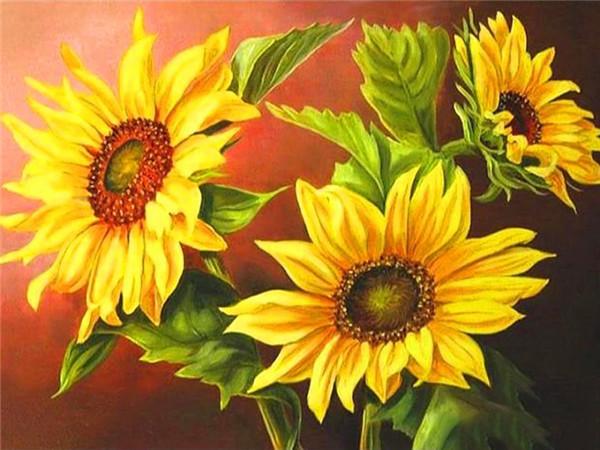 5D DIY Diamond Painting Sunflower Full Drill Round Needlework Art Diamond Embroidery Cross Stitch Kit Home Decoration